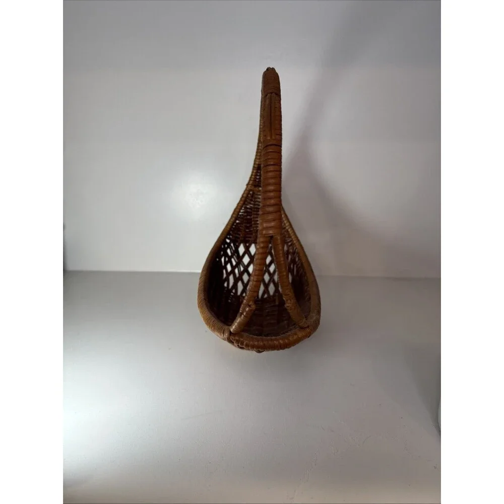 Vintage Basket Hand Crafted Woven Natural Rattan Gondola Boat Shaped